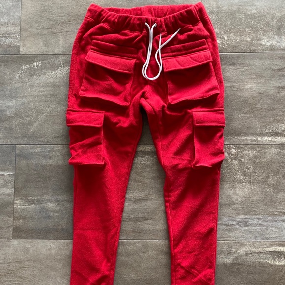 Red cargo sweatpants Clearance